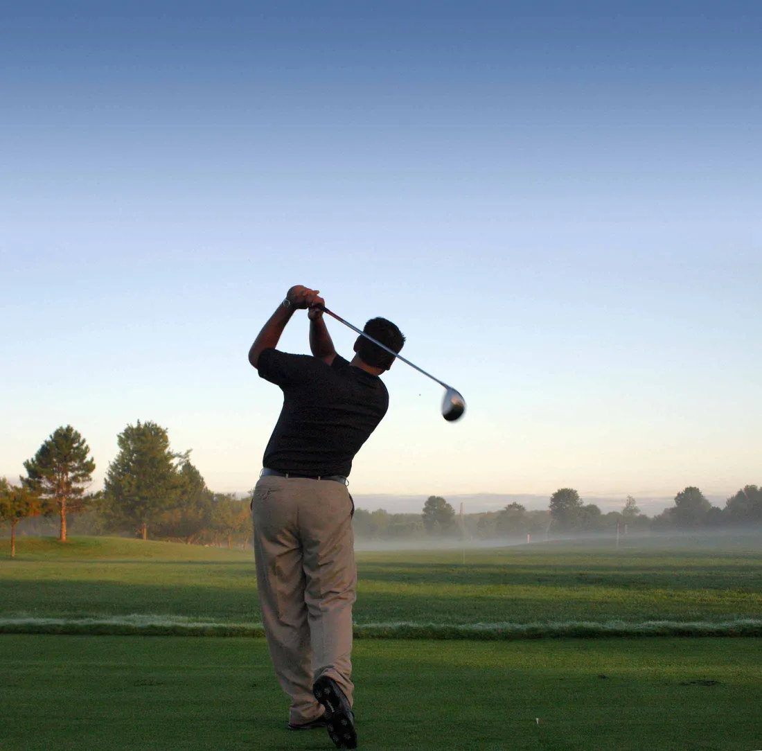 Golfer preparing for a shot